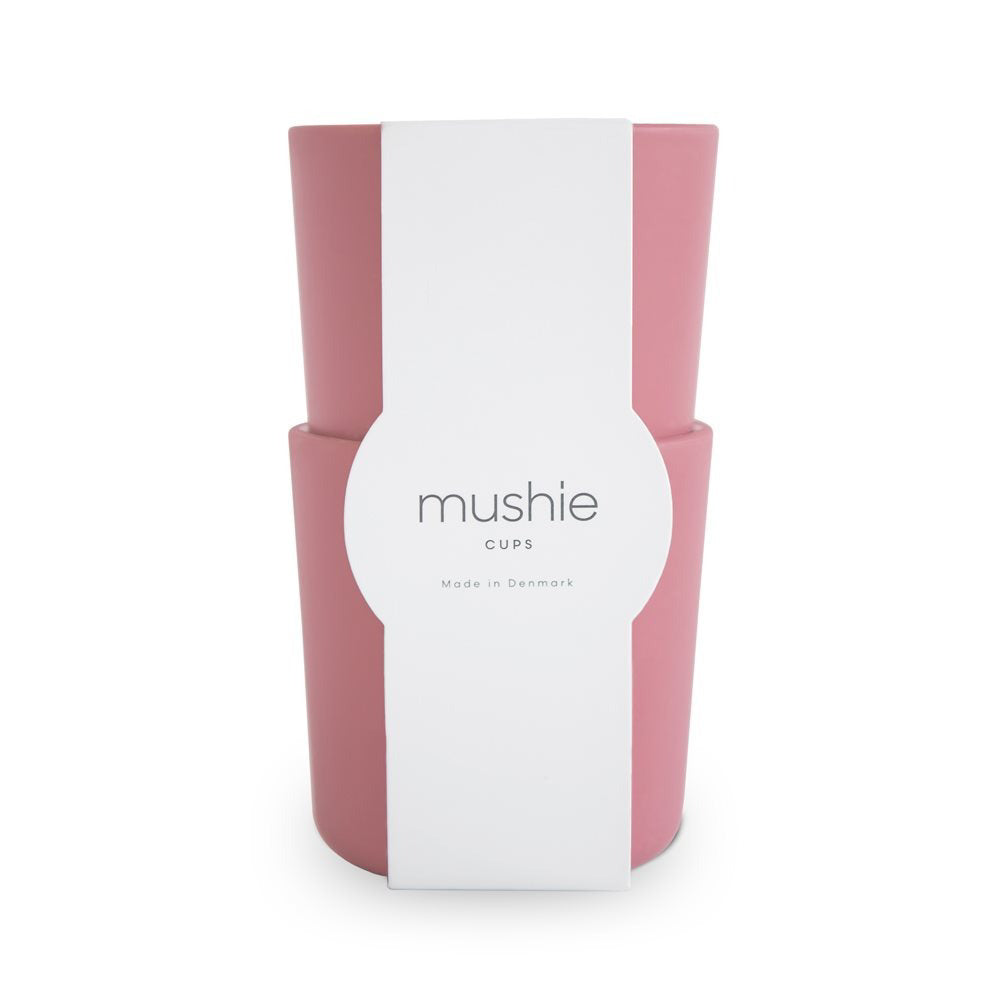 Mushie® Set dveh kozarčkov Dusty Rose Mushie