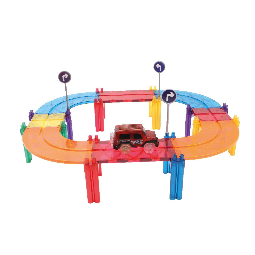 Cleverclixx® Magnetne ploščice Race Track Intense 65 kos Cleverclixx