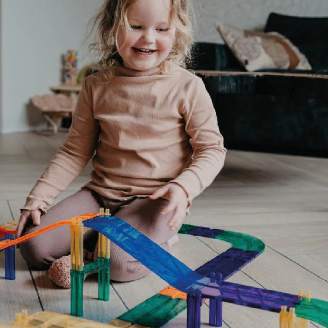 Cleverclixx® Magnetne ploščice Race Track Intense 65 kos Cleverclixx