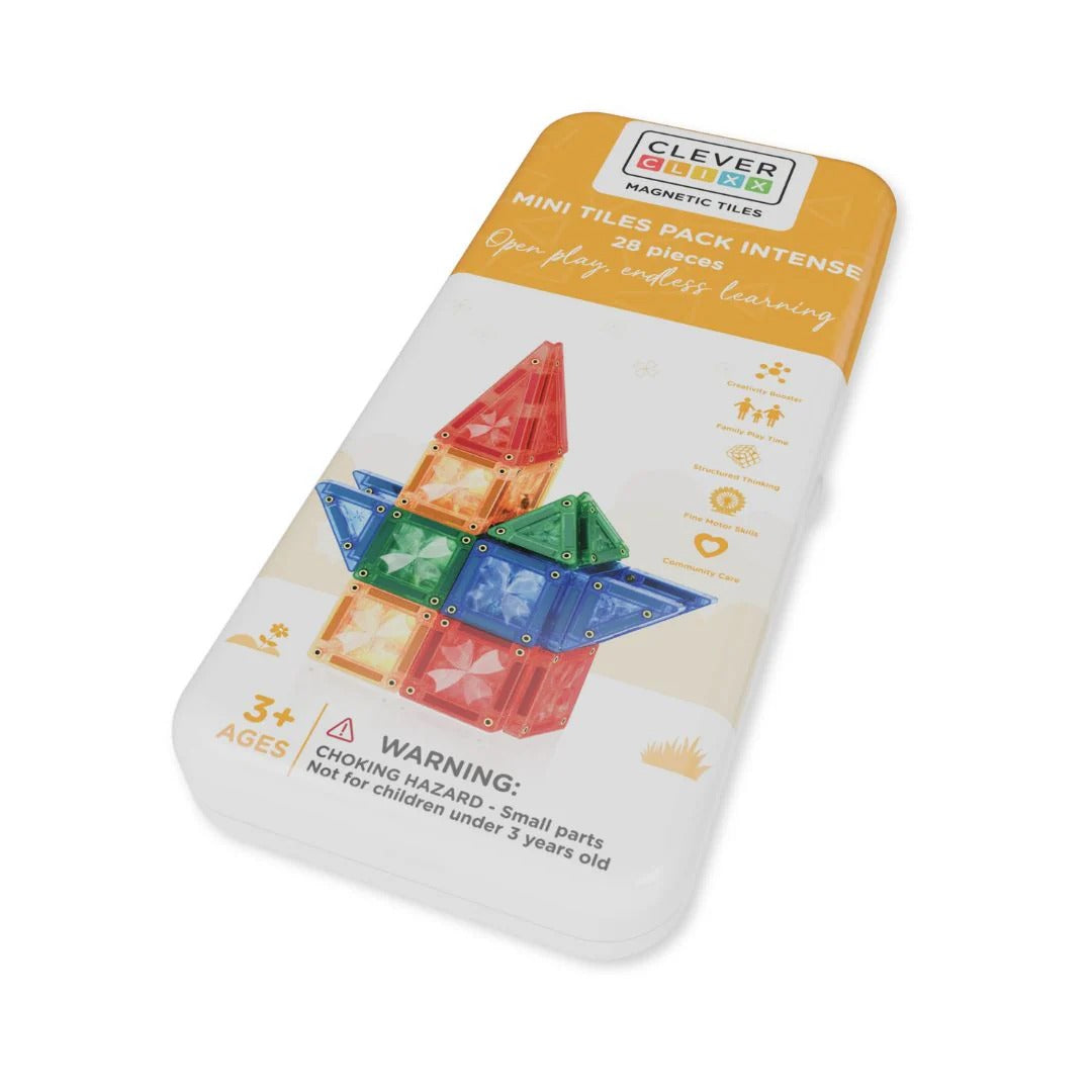 Cleverclixx® Magnetne ploščice Mini Tiles Pack Intense 28 kos Cleverclixx