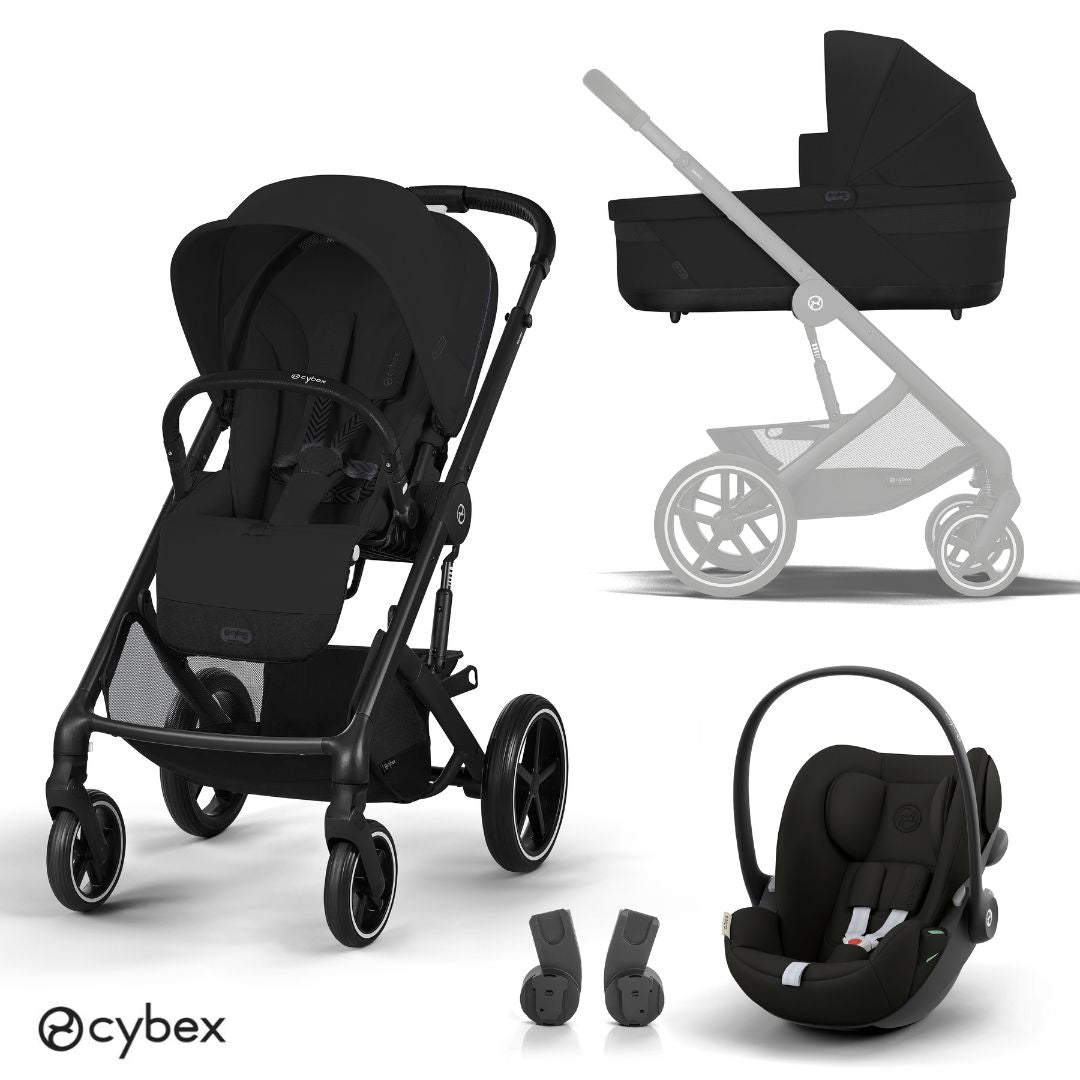 Cybex® Paket 3v1 Otroški voziček Balios S Lux + Avtosedež Cloud G Moon Black Cybex