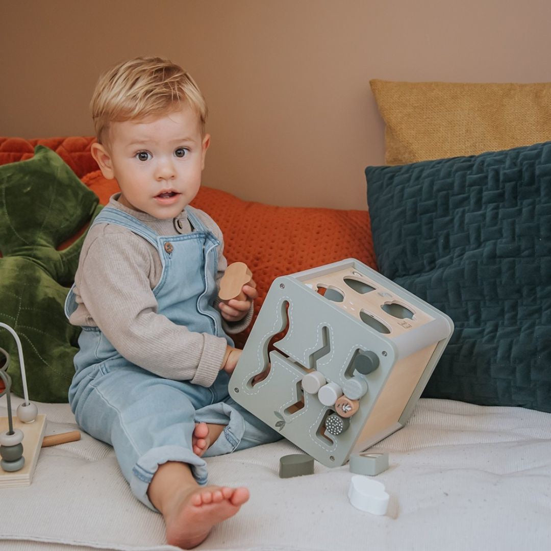 Label Label® Lesena aktivnostna kocka Olive Green Label Label