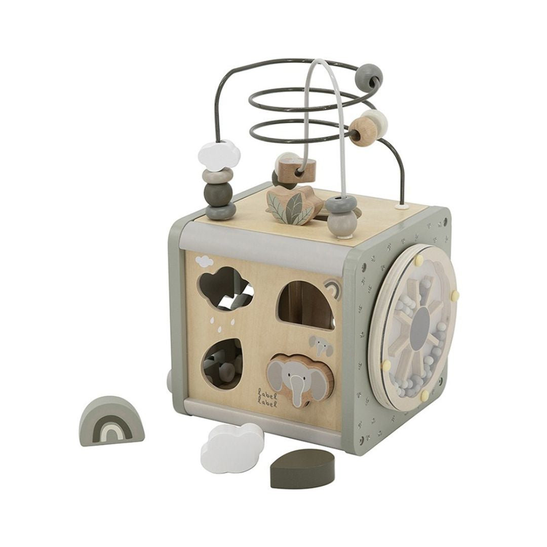 Label Label® Lesena aktivnostna kocka Olive Green Label Label