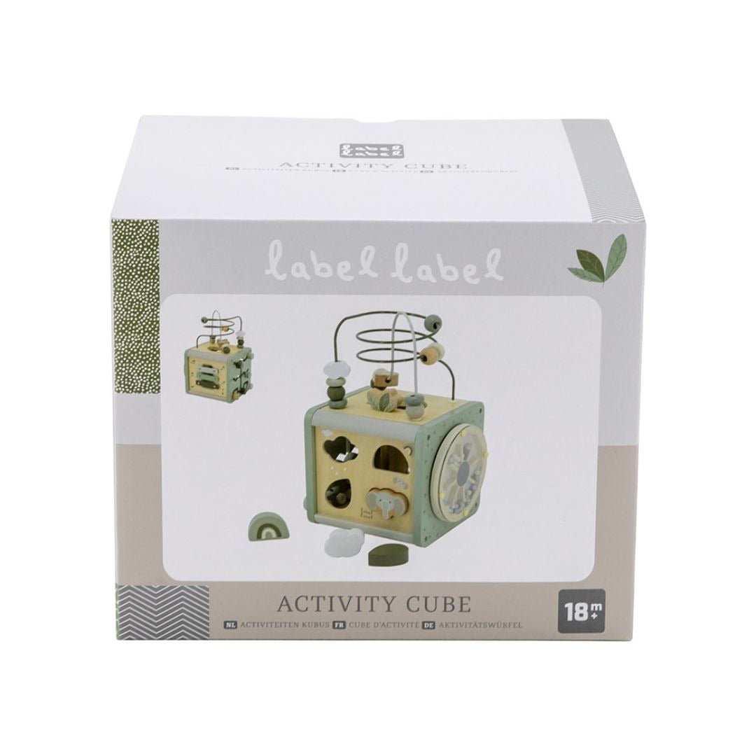 Label Label® Lesena aktivnostna kocka Olive Green Label Label